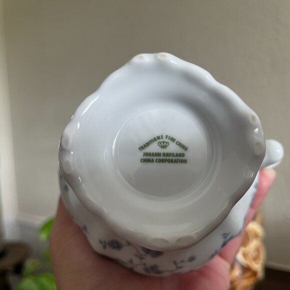 Vintage Haviland Fine Porcelain China Blue Garland Creamer Cottagecore Boxed 70s - Picture 6 of 9